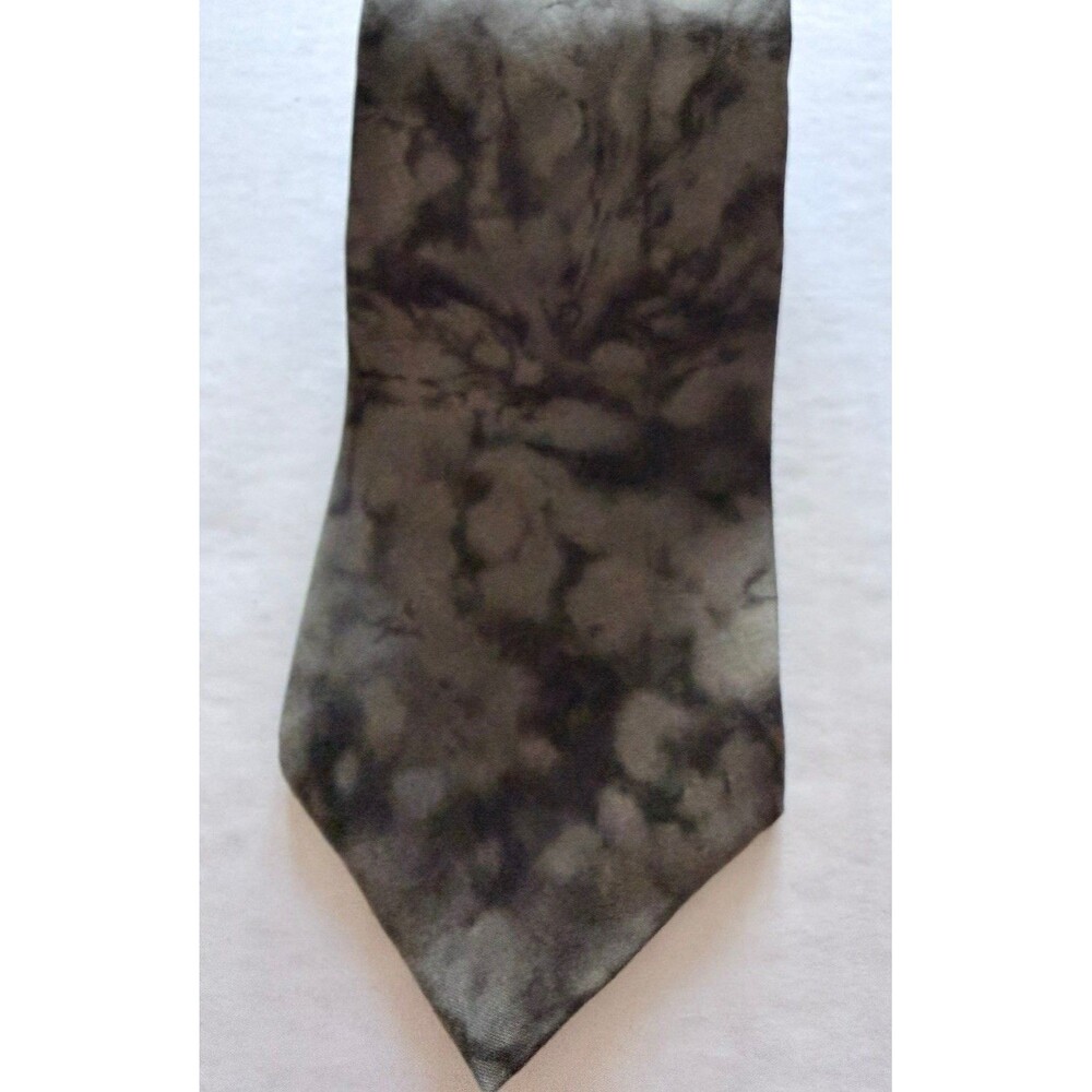 American Traditions Silk Tie Army Green Artsy Tie Dye Watercolor Men Necktie